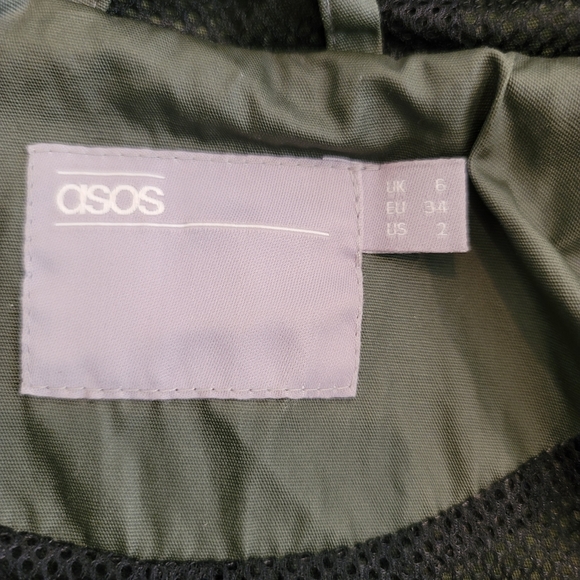 ASOS Fisherman Army Green Trench Coat  size 2 - Picture 7 of 16